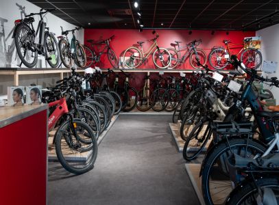 Intérieur magasin de vélos Valence Saint Peray